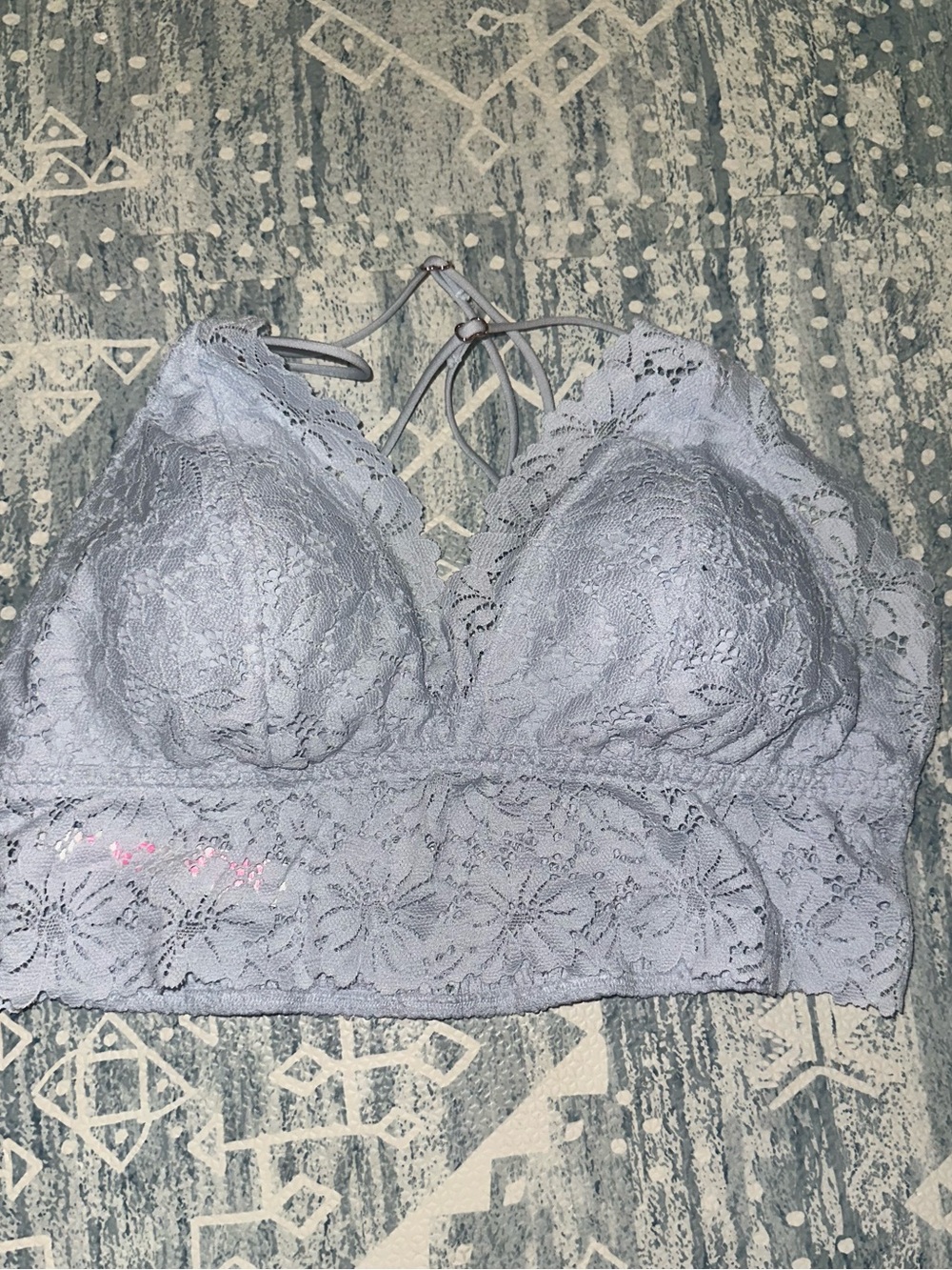 PINK Victoria’s Secret Longline Lace Bralette in Blue Glass Size X-Large
